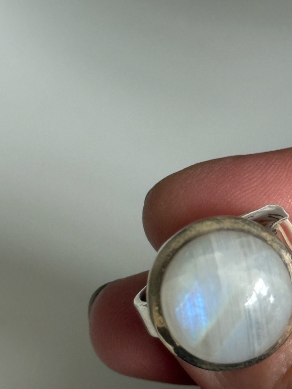 Sterling silver moonstone statement ring size 7.5 - Picture 7 of 7